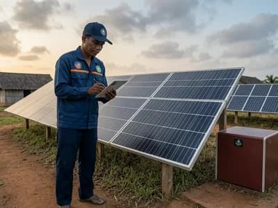 Ilustrasi editorial: Cek Fakta: Transisi Energi Desa Bukan Sekadar Memasang Panel Surya